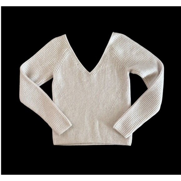 NWT Banana Republic Wide V-Neck Sweater, Ivory SIZE Small  #784096 - Picture 9 of 11